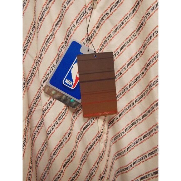 NBA Houston Rockets White Button Up Dress Shirt Long Sleeve size XL Headmaster - Picture 5 of 5